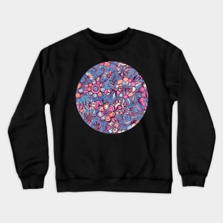 Sweet Spring Floral - soft indigo & candy pastels Crewneck Sweatshirt